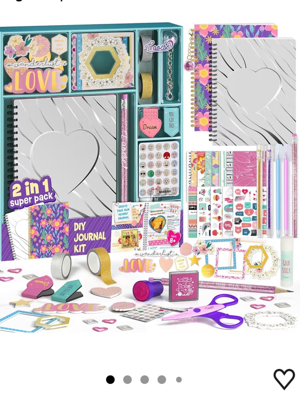DIY Journal Kit for Girls — Silver & Teal Craft Set